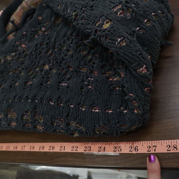 POL Chunky Distressed Sweater Womens S Purple Grunge Boho Normcore Hooded - Picture 14 of 16